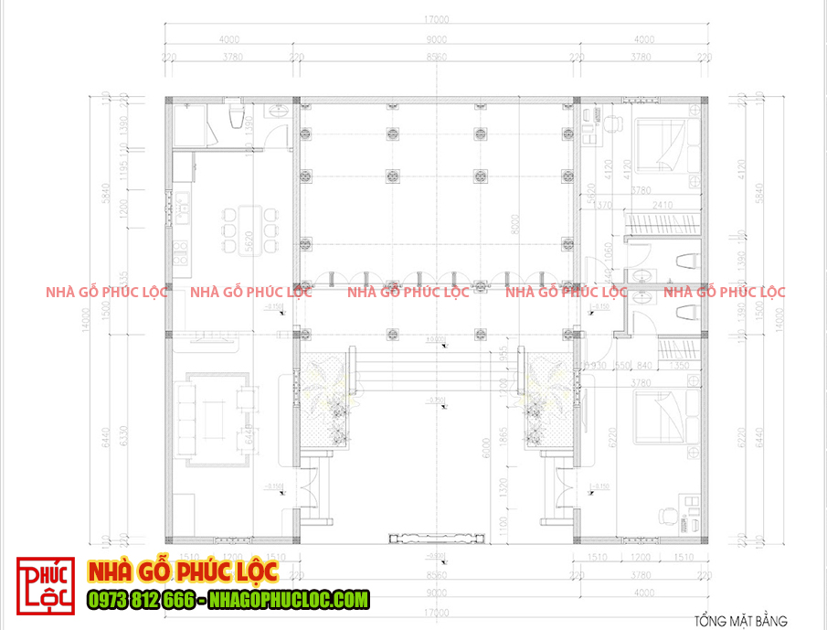 Bản vẽ nhà tứ thủy quy đường 