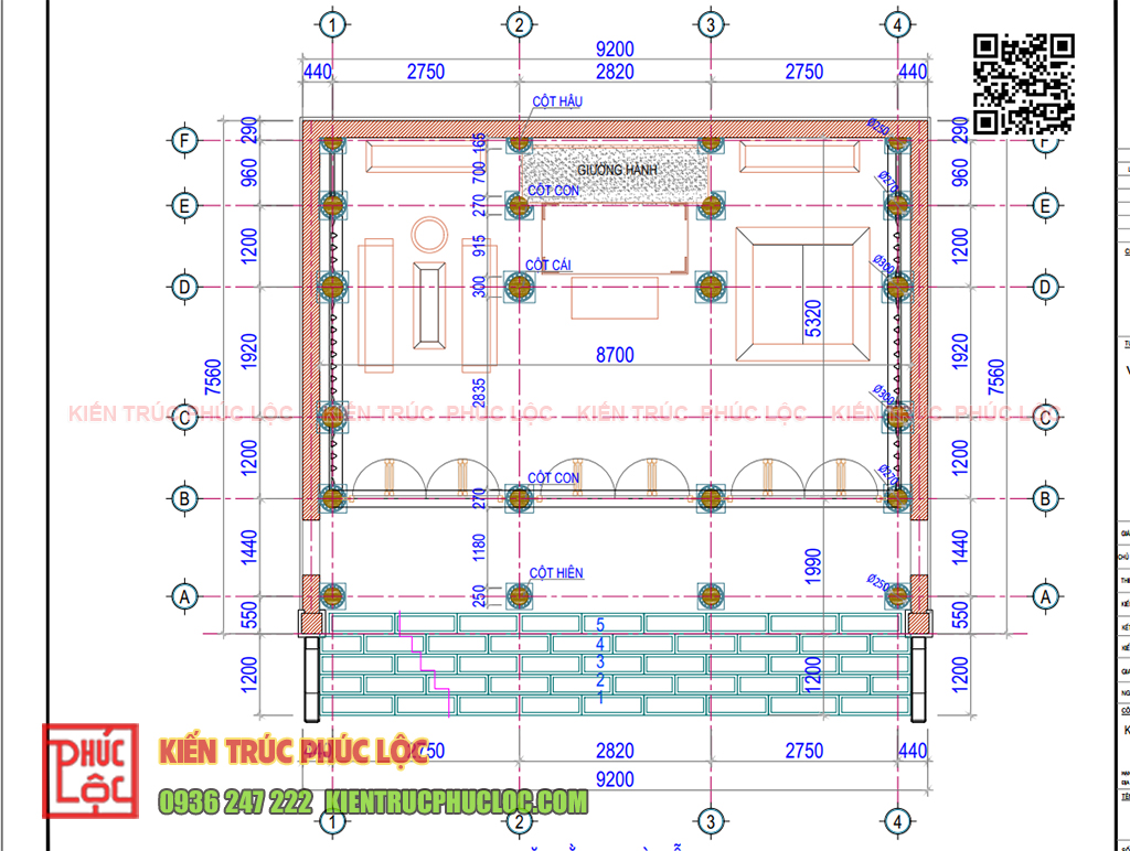 Mặt bằng của ngôi nhà gỗ 