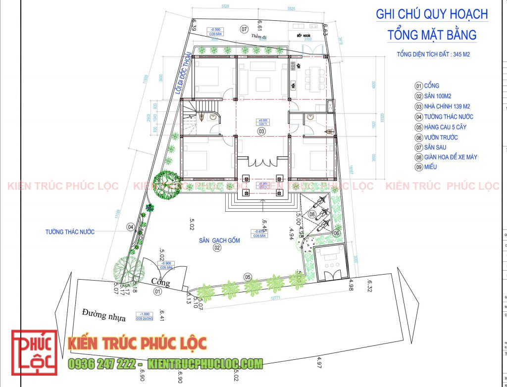 Bản vẽ mặt bằng biệt thự kết hợp nhà gỗ trên tầng 2