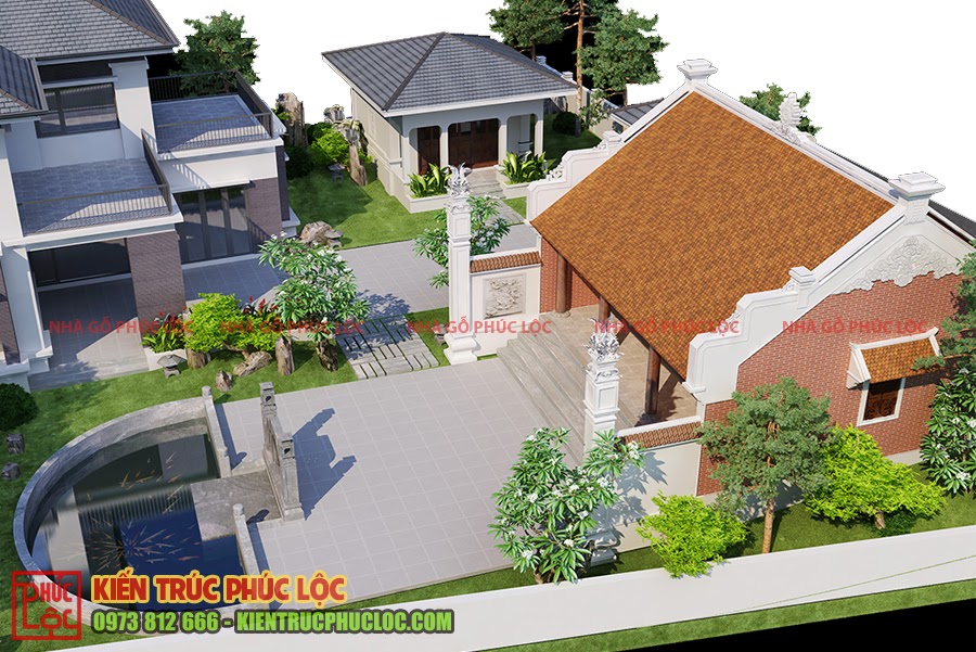 Thiết kế biệt thự nhà vườn 1 tầng