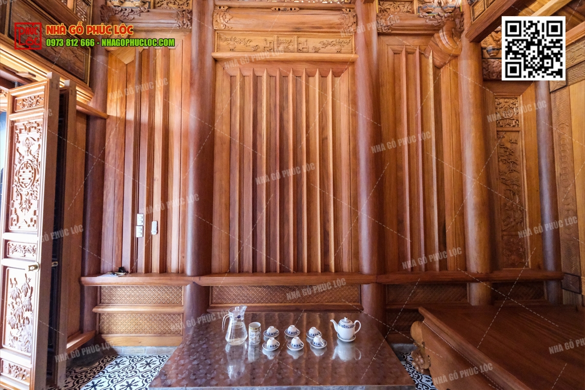 Vách ốp đố vỏ măng